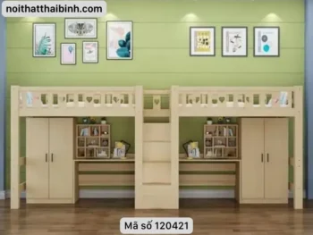 Giường Tầng Trẻ Em Kết Hợp Tủ Áo Thiết Kế Hiện Đại