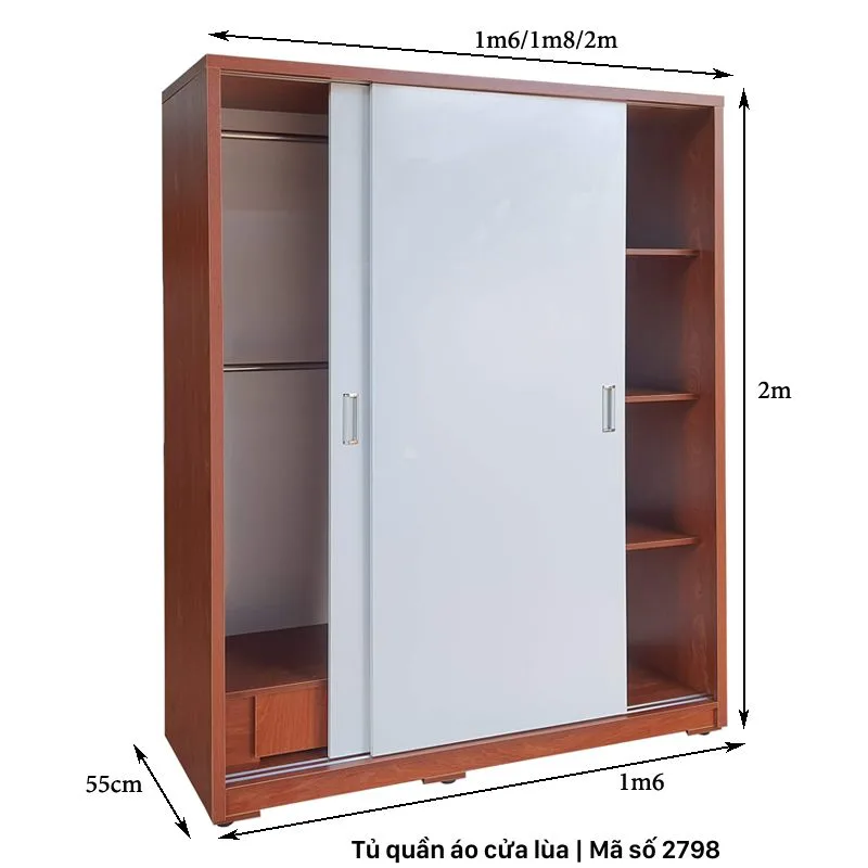 Kích thước mẫu tủ quần áo cửa lùa Kích thước mẫu tủ quần áo cửa lùa