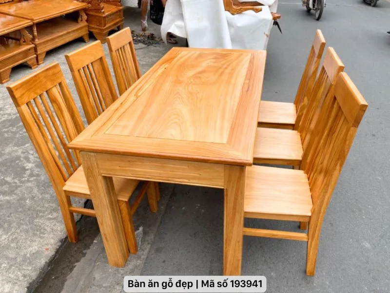 Bàn ăn 6 ghế đẹp gỗ tự nhiên, thiết kế sang trọng cho mọi không gian 1 Bàn ăn 6 ghế đẹp