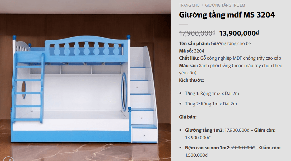 Giường tầng cho trẻ