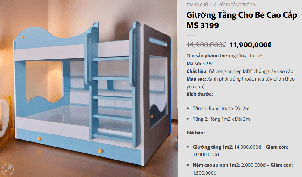 Giường tầng cho trẻ