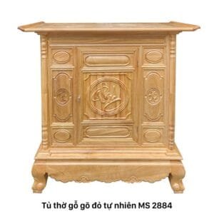 Tủ thờ gỗ gõ đỏ chạm chữ MS 2884