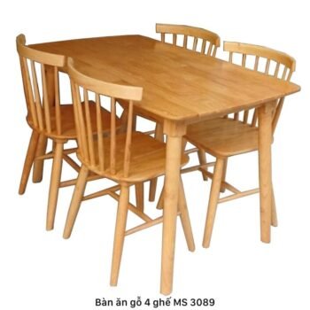 Bàn ăn gỗ 4 ghế MS 3089 9 Bàn ăn gỗ 4 ghế MS 3089