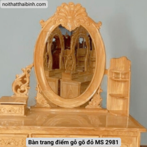 Bàn trang điểm bằng gỗ gõ đỏ tự nhiên MS 2981 8 Ban trang diem bang go go do tu nhien MS 2981 6