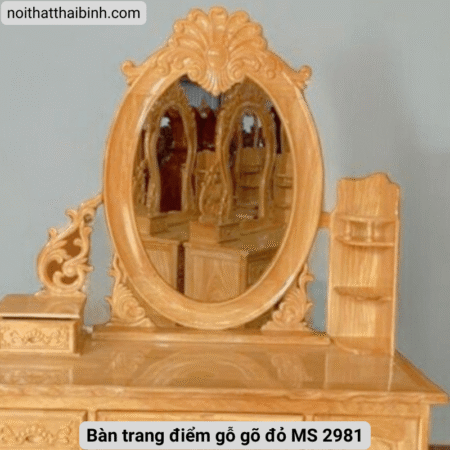 Bàn trang điểm bằng gỗ gõ đỏ tự nhiên MS 2981 8 Bàn trang điểm bằng gỗ gõ đỏ tự nhiên MS 2981