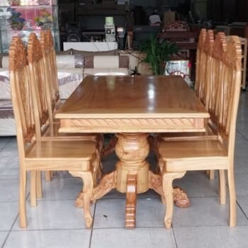 Bộ bàn ăn 8 ghế gỗ gõ đỏ MS 3197 10 Bộ bàn ăn 8 ghế gỗ gõ đỏ MS 3197
