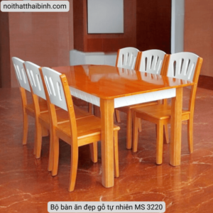Bộ bàn ăn đẹp MS 3220 9 Bo ban an dep go tu nhien MS 3220 1