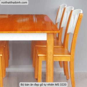 Bộ bàn ăn đẹp MS 3220 10 Bo ban an dep go tu nhien MS 3220 4
