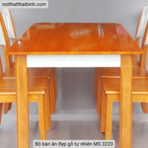 Bộ bàn ăn đẹp MS 3220 11 Bo ban an dep go tu nhien MS 3220 5