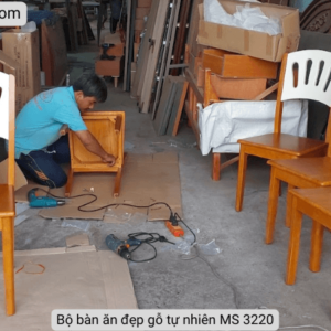 Bộ bàn ăn đẹp MS 3220 12 Bo ban an dep go tu nhien MS 3220 6