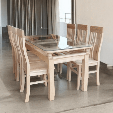 Bộ bàn ăn gỗ sồi tự nhiên MS 3098 11 Bộ bàn ăn gỗ sồi tự nhiên MS 3098