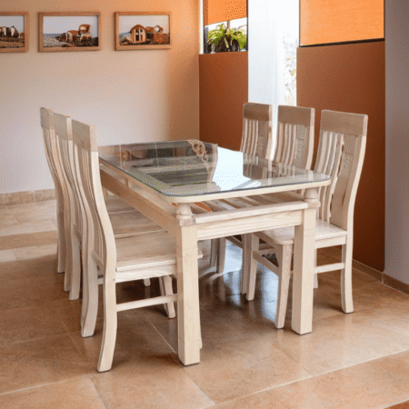 Bộ bàn ăn gỗ sồi tự nhiên MS 3098 9 Bộ bàn ăn gỗ sồi tự nhiên MS 3098