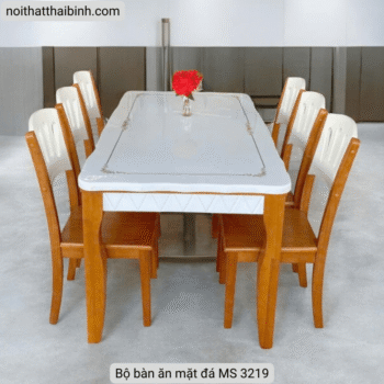 Bộ bàn ăn mặt đá MS 3219