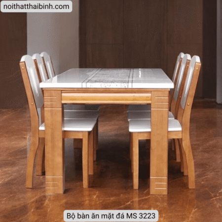 Bộ bàn ăn mặt đá MS 3223 11 Bộ bàn ăn mặt đá MS 3223