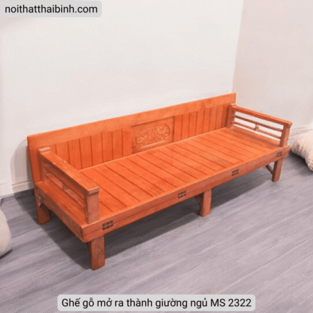 Ghế gỗ mở ra thành giường ngủ MS 2322 5 Ghế gỗ mở ra thành giường ngủ MS 2322
