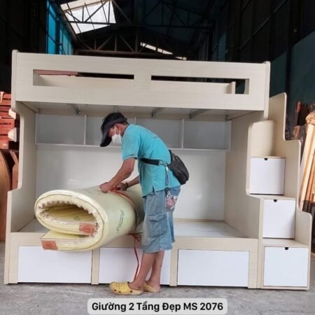 Giường 2 tầng đẹp MS 2076 12 Giường 2 tầng đẹp MS 2076