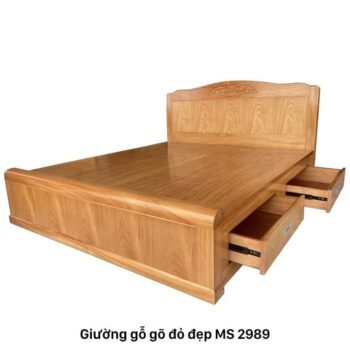Giường gỗ gõ đỏ đẹp MS 2989 | GIAO HỎA TỐC TPHCM