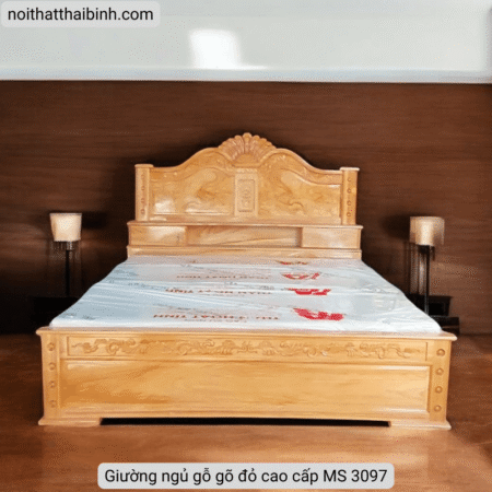 Giường ngủ gỗ gõ đỏ cao cấp MS 3097 11 Giường ngủ gỗ gõ đỏ cao cấp MS 3097