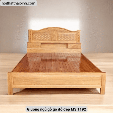 Giường ngủ gỗ gõ đỏ đẹp MS 1192