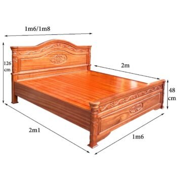Giường ngủ gỗ xoan đào MS 3186