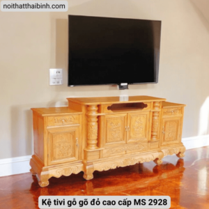 Kệ tivi gỗ gõ đỏ cao cấp MS 2928 11 Kệ tivi gỗ gõ đỏ cao cấp MS 2928