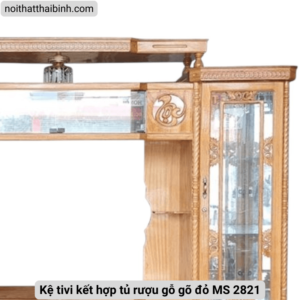 Kệ tivi kết hợp tủ rượu gỗ gõ đỏ MS 2821 10 Kệ tivi kết hợp tủ rượu gỗ gõ đỏ MS 2821