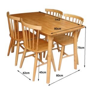 5 lợi ích bàn ăn gỗ tạo điểm nhấn nổi bật cho không gian 35 Kich thuoc ban an go 4 ghe MS 3089 1 1