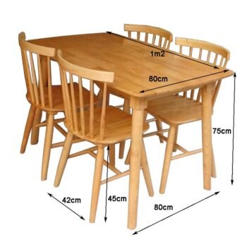Bàn ăn gỗ 4 ghế MS 3089 8 Bàn ăn gỗ 4 ghế MS 3089