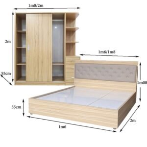 Bộ giường tủ phòng ngủ hiện đại MS 3211 9 Kich thuoc bo giuong tu phong ngu hien dai