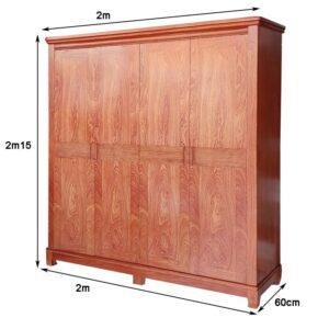 Tủ gỗ đựng quần áo gỗ tự nhiên vân hương đá MS 3074 12 Tủ gỗ đựng quần áo gỗ tự nhiên vân hương đá MS 3074