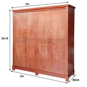 Tủ gỗ đựng quần áo gỗ tự nhiên vân hương đá MS 3074