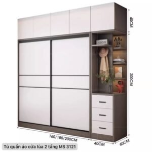 Tủ quần áo cửa lùa 2 tầng MS 3121 9 Tủ quần áo cửa lùa 2 tầng MS 3121