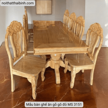 Mẫu bàn ghế ăn gỗ gõ đỏ MS 3151