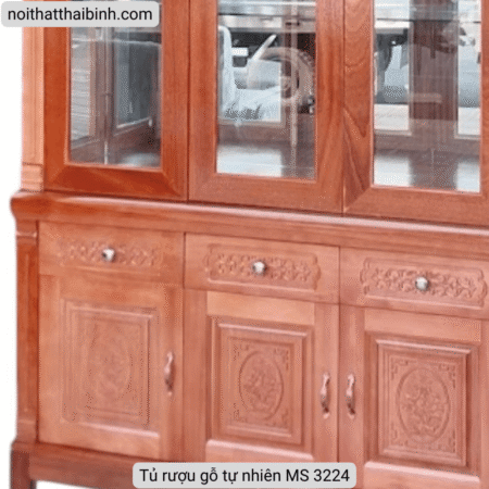 Tủ rượu phòng khách gỗ tự nhiên MS 3224