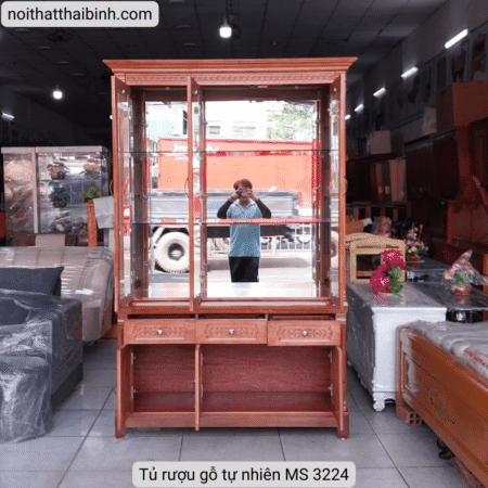 Tủ rượu phòng khách gỗ tự nhiên MS 3224