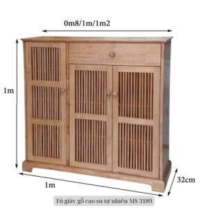 Tủ giày gỗ cao su tự nhiên MS 3189 11 Tủ giày gỗ cao su tự nhiên MS 3189