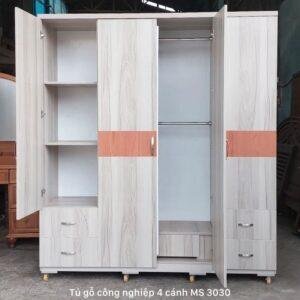 Tủ gỗ công nghiệp 4 cánh MS 3030