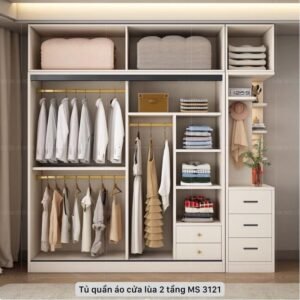 Tủ quần áo cửa lùa 2 tầng MS 3121 8 Tủ quần áo cửa lùa 2 tầng MS 3121