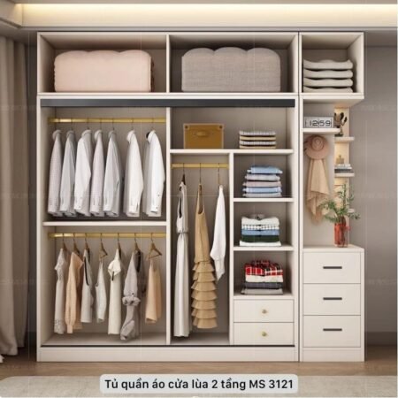 Tủ quần áo cửa lùa 2 tầng MS 3121 8 Tủ quần áo cửa lùa 2 tầng MS 3121