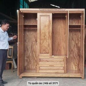 Tủ quần áo gỗ 4 cánh MS 3171 9 Tu quan ao go 4 canh 3171 5 1