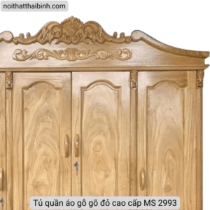 Tủ quần áo gỗ gõ đỏ cao cấp MS 2993 8 Tu quan ao go go do cao cap MS 2993 2