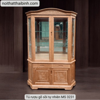Tủ rượu gỗ sồi tự nhiên cao cấp MS 3231