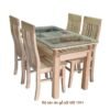 Bộ bàn ăn gỗ sồi 4 ghế mặt kính MS 1241 Giá bán = 7.500.000 đ giảm còn = 6.500.000 đ
