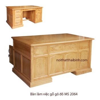 Bàn làm việc bằng gỗ gõ đỏ 1m6 MS 2064