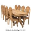 Bộ bàn ăn gỗ gõ đỏ tự nhiên 8 ghế MS 2911 2 bo ban an go go do 2911 2