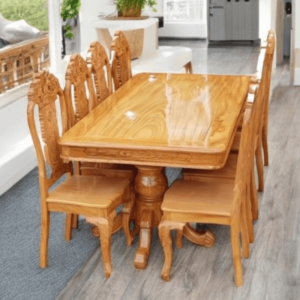Bộ bàn ăn gỗ gõ đỏ 8 ghế MS 2698