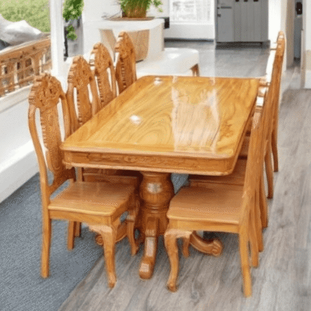 Bộ bàn ăn gỗ gõ đỏ 8 ghế MS 2698 13 Bộ bàn ăn gỗ gõ đỏ 8 ghế MS 2698