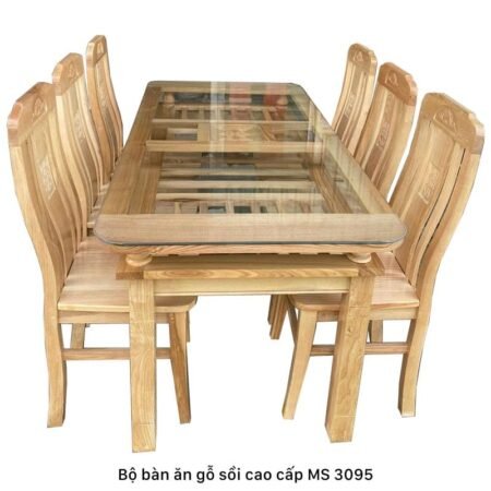 Bộ bàn ăn 6 ghế gỗ tự nhiên MS 3095