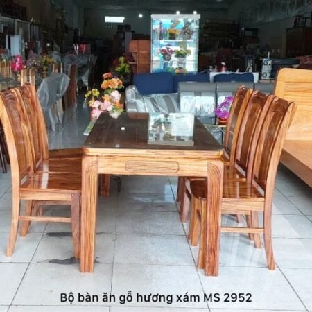 Bàn ăn 6 ghế gỗ hương xám MS 2952 10 Bàn ăn 6 ghế gỗ hương xám MS 2952