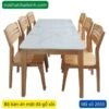 Bộ bàn ăn mặt đá gỗ sồi MS 2655 2 bo ban an mat da go soi 2655
